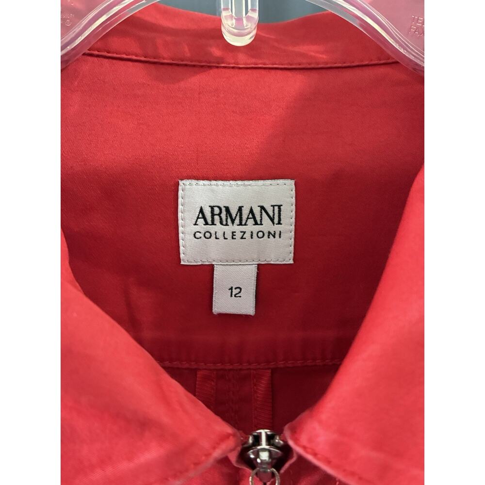 Armani Collezioni Red Stretch Cotton Sleeveless Midi Dress Size 12 - Picture 5 of 9